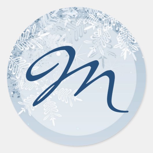 20 - 1.5封筒用シール結晶の雪の結晶 ラウンドシール (正面)