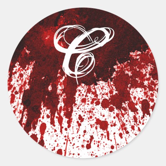 20 - 1.5封筒用シール血(ばちゃばちゃ)跳ねるヴァンパイアゴシック ラウンドシール (正面)