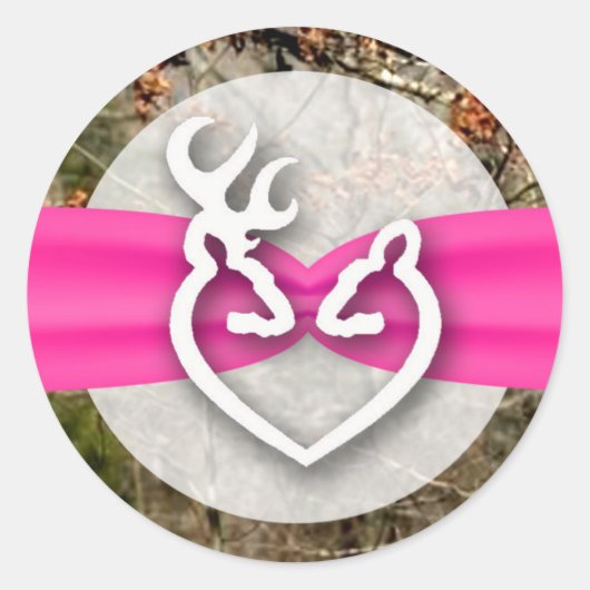 20 - 1.5封筒用シール鹿カップルdoeバックカム ラウンドシール (正面)