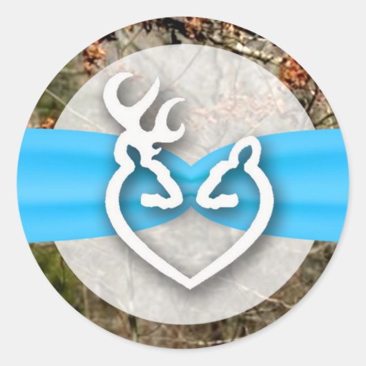 20 - 1.5封筒用シール鹿カップルdoeバックカム ラウンドシール (正面)