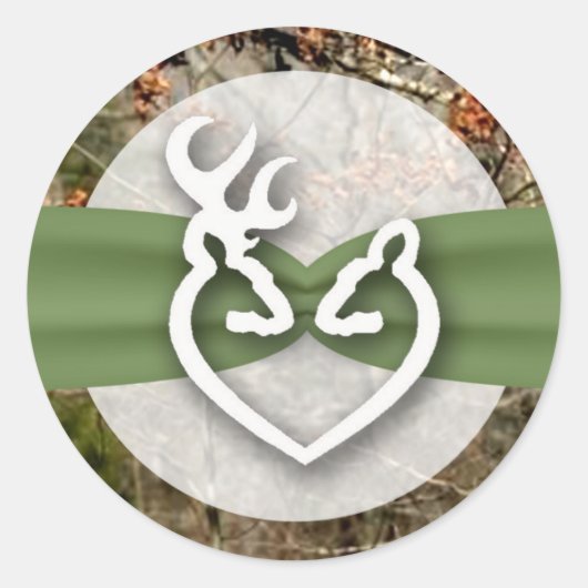 20 - 1.5封筒用シール鹿カップルdoeバックカム ラウンドシール (正面)