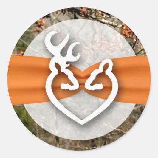 20 - 1.5封筒用シール鹿カップルdoeバックカム ラウンドシール (正面)