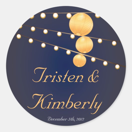 20 - 1.5"お気に入りスタンプ紙ランタン青 ラウンドシール (正面)