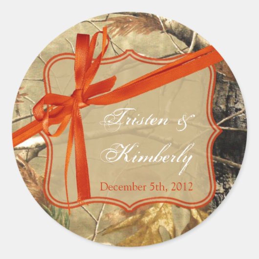 20 - 1.5"お気に入りステッカーハンターズカモフラージュ迷彩柄 ラウンドシール (正面)