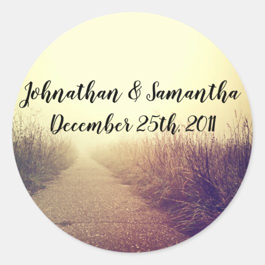 20 - 1.5"お気に入りステッカー日の出の通路の歩道 ラウンドシール (正面)