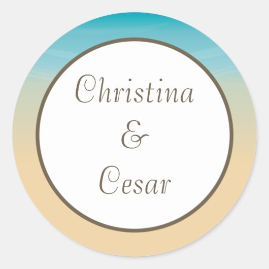 20 - 1.5"お気に入りステッカー海ビーチショアシーシェル ラウンドシール (正面)