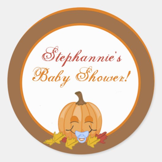 20 - 1.5"お気に入りステッカー秋秋かぼちゃベビー ラウンドシール (正面)