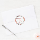 20 - 1.5"お気に入りステッカーCoral Pink BrownフローラF ラウンドシール (封筒)