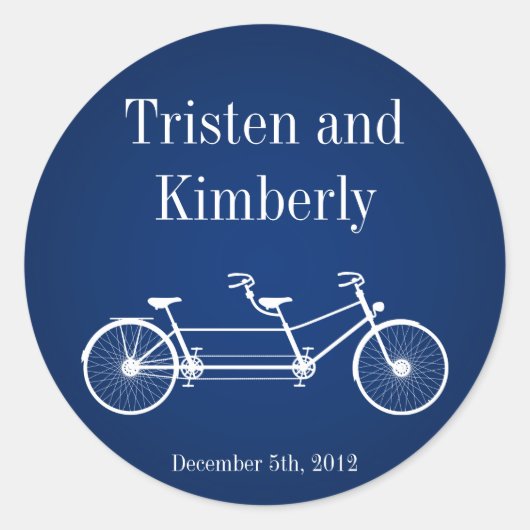 20 - 1.5"お気に入りNavy Blue Double Bike ラウンドシール (正面)