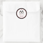 20 - 1.5"好意のステッカーのペンギン愛カップルの仲間 ラウンドシール (バッグ)