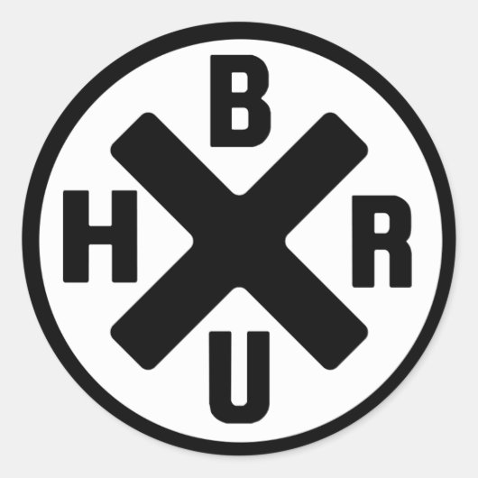 20 Bruh black-white logo ラウンドシール (正面)