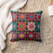 20 Daisy Floral Pillow Cover - Black Decorative クッション (ブランケット)