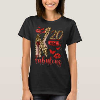 20 & Fabulousハイヒールレオパード20誕生日Wo Tシャツ