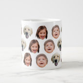 20 Ozジャンボファミリー顔3写真専門 ジャンボコーヒーマグカップ (正面)