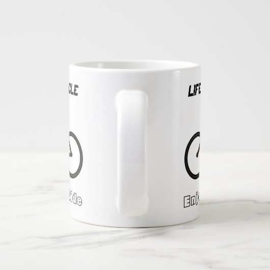 20 ozジャンボマグボウル「ライフはサイクル」 ジャンボコーヒーマグカップ (裏面)