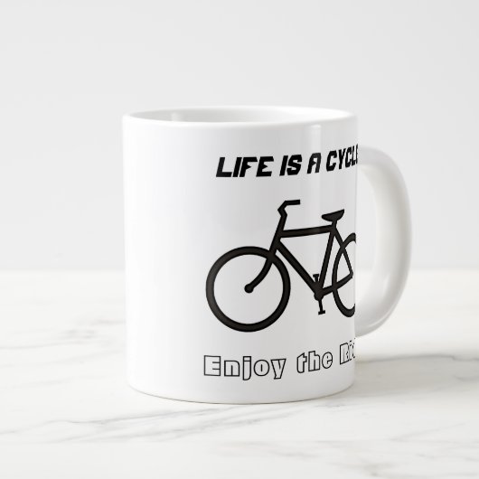 20 ozジャンボマグボウル「ライフはサイクル」 ジャンボコーヒーマグカップ (正面右)