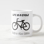 20 ozジャンボマグボウル「ライフはサイクル」 ジャンボコーヒーマグカップ (右)