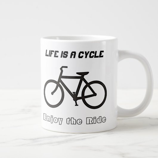 20 ozジャンボマグボウル「ライフはサイクル」 ジャンボコーヒーマグカップ (右)