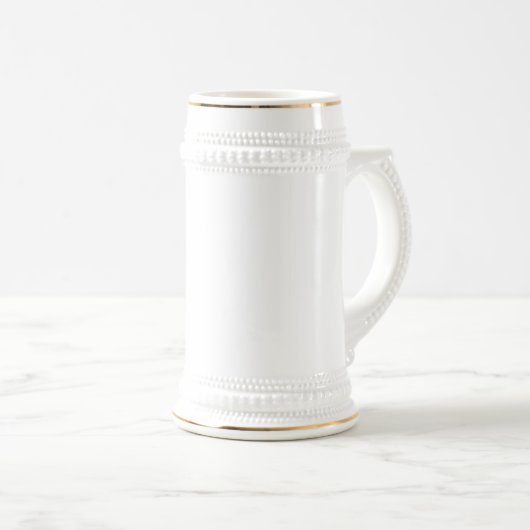 20 oz white stein ビールジョッキ (正面右)