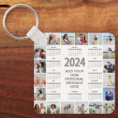 20 Photo Collage 2024年At A Glanceカレンダー キーホルダー (正面)