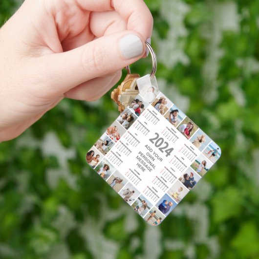 20 Photo Collage 2024年At A Glanceカレンダー キーホルダー (手)