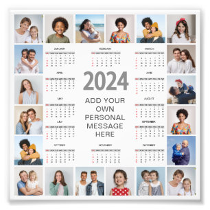 20 Photo Collage 2024年At A Glanceカレンダー フォトプリント
