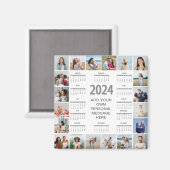 20 Photo Collage 2024年At A Glanceカレンダー マグネット (正面/裏面)