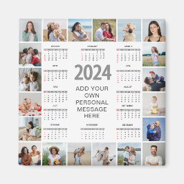 20 Photo Collage 2024年At A Glanceカレンダー マグネット