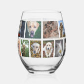 20 Photo Collage Personalized ステムなしワイングラス (裏面)