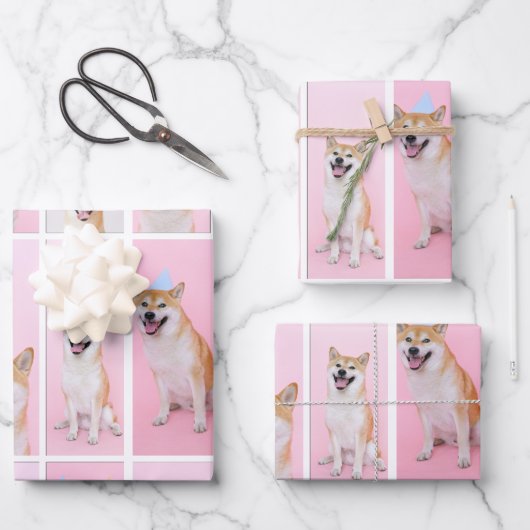 20 Photo Collage Template Personalized Custom  ラッピングペーパーシート (正面)