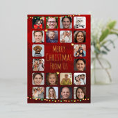 20 Photos to Personalize Merry Christmas Family 箔シーズンカード (立ち正面)