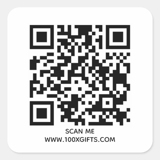 20 QRコード文字シール – 無料の発電機を使う スクエアシール (正面)