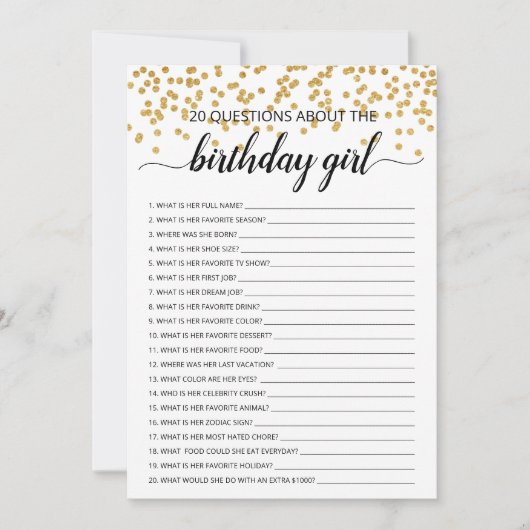 20 Questions about the 誕生日ガール誕生日カード 招待状 (正面)