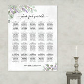 20 Table Wedding Seating Chart Lavender Eucalyptus ポスター