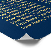 20 Tables Burgundy Floral Wedding Seating Chart ポスター (角)