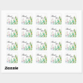 20 Thanks You Stickers Boho Llama Bohemian Cacti D スクエアシール (シート)