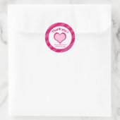 20 Valentines Dayハートありがとうステッカー ラウンドシール (バッグ)