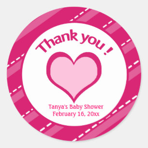 20 Valentines Dayハートありがとうステッカー ラウンドシール
