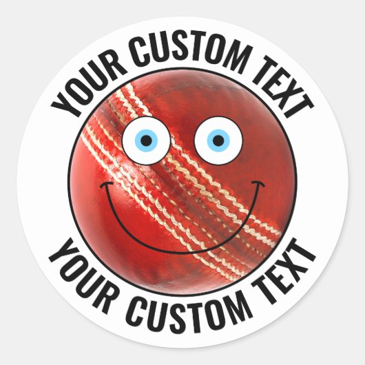 20 xクリケットボールパーソナライズされたカスタム顔 ラウンドシール (正面)