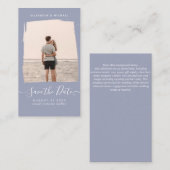 20 xミニマリストPHOTO日付を保存ダスティブルー ノートカード (正面/裏面)