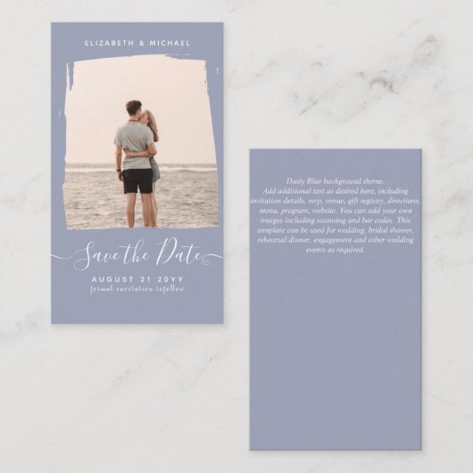 20 xミニマリストPHOTO日付を保存ダスティブルー ノートカード (正面/裏面)