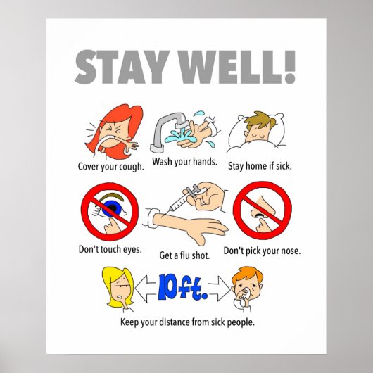 20"x16" STAY WELLポスター ポスター (正面)