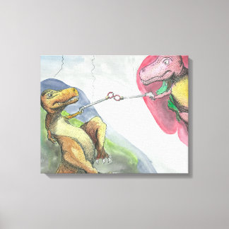 20"x16"x1.5"ストレッチされたキャンバス「Tレックスの作成」 キャンバスプリント