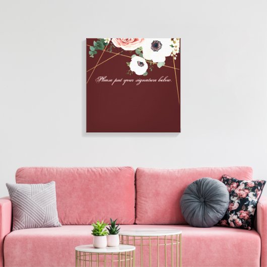 20"x20"シグネチャーキャンバスジオメトリックガーデンワインバー キャンバスプリント (インサイチュ (リビング))