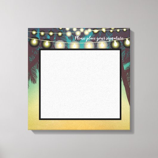 20"x20"シグネチャーキャンバスビーチサンセットパームツリーズS キャンバスプリント (正面)