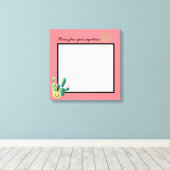 20"x20"シグネチャーキャンバスボヘミアンサボテン キャンバスプリント (インサイチュ (ウッドフロア))