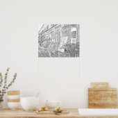 20"x26"カラーリングポスター歩道カフェ ポスター (キッチン)