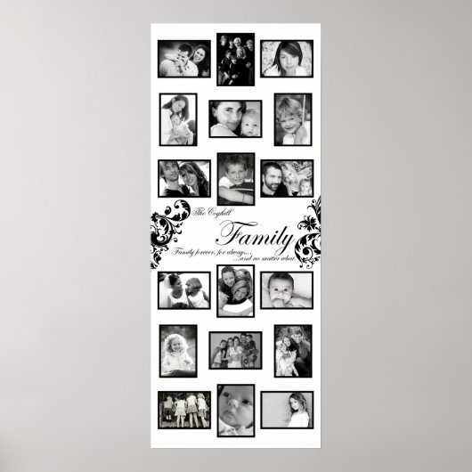 20"x50" 18スロットファミリパーソナライズされたコラージモンタグ ポスター (正面)
