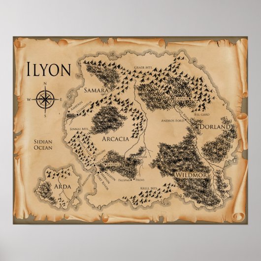 20" x 16" Ilyonマップのポスター（マット） ポスター (正面)