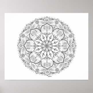 20" x 16"、Mandala Dot Work Poster（マット） ポスター